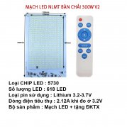  Mạch LED năng lượng mặt trời LED bàn chải 300W V2 gồm mạch và remote